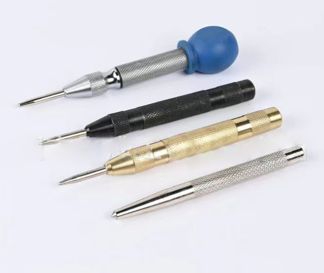 5-Inch Automatic Center Punch for Metal, Adjustable Impact Spring Loaded Center Punch Tool, Spring Punch