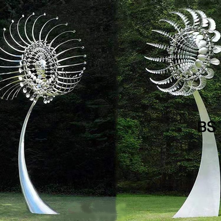 outdoor large abstract metal stainless steel wind spinner kinetic sculpture for sale