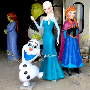 customized fiberglass princess with dog statue sculpture