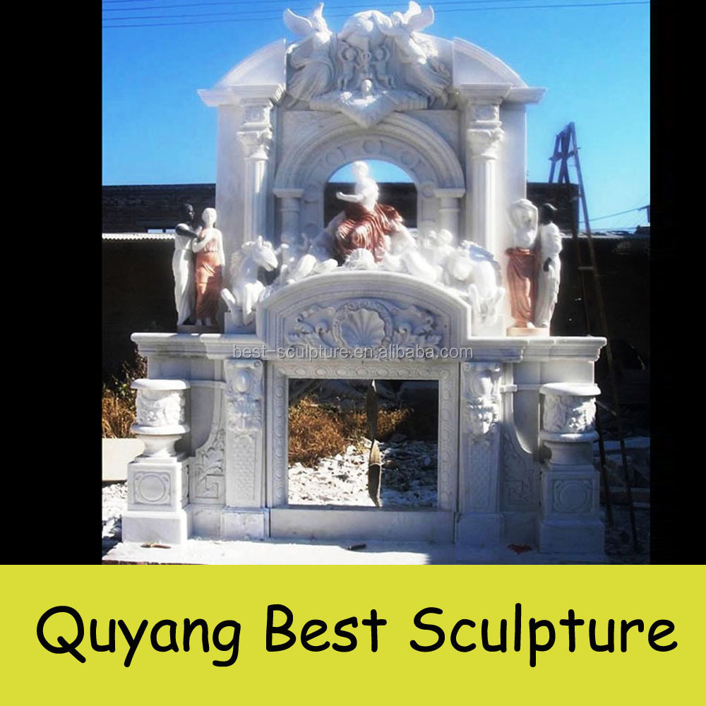 large double tier marble fireplace stone mantles for indoor decorative