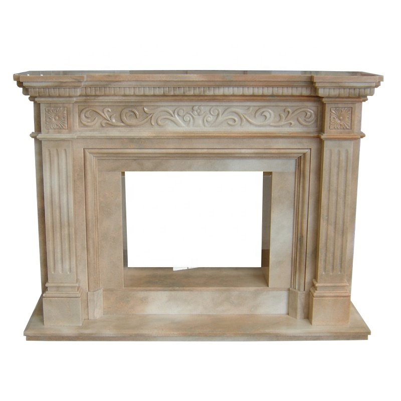 natural beige marble fireplace surround wood burning marble fireplace mantle electric