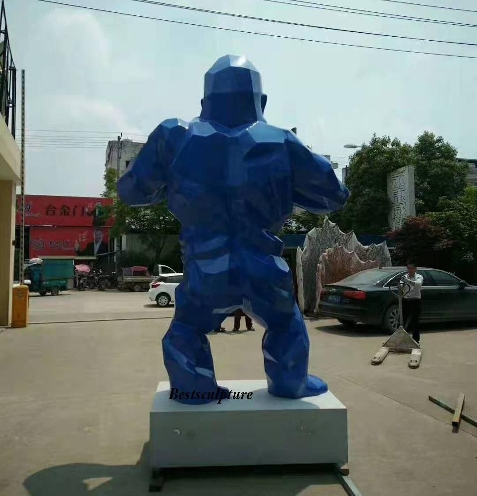 outdoor large fiberglass resin roaring gorilla statue sculpture for sale