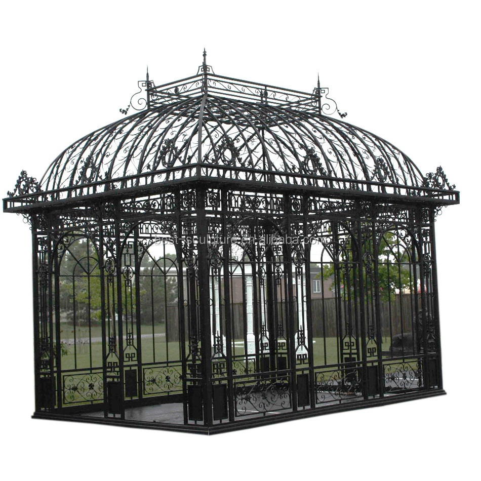 garden used antique wrought iron gazebo rectangular metal pavilion for sale