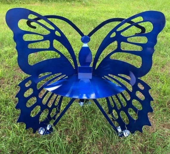 outdoor metal butterfly sculpture garden iron chair for sale