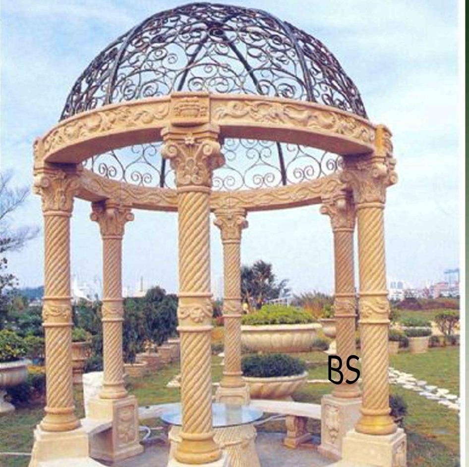 Outdoor Decoration Natural Marble 8x10 gazebo Rectangle Modern Pavilion Sculpture