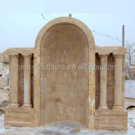 hand carved stone arch outdoor marble door frame with pillar design