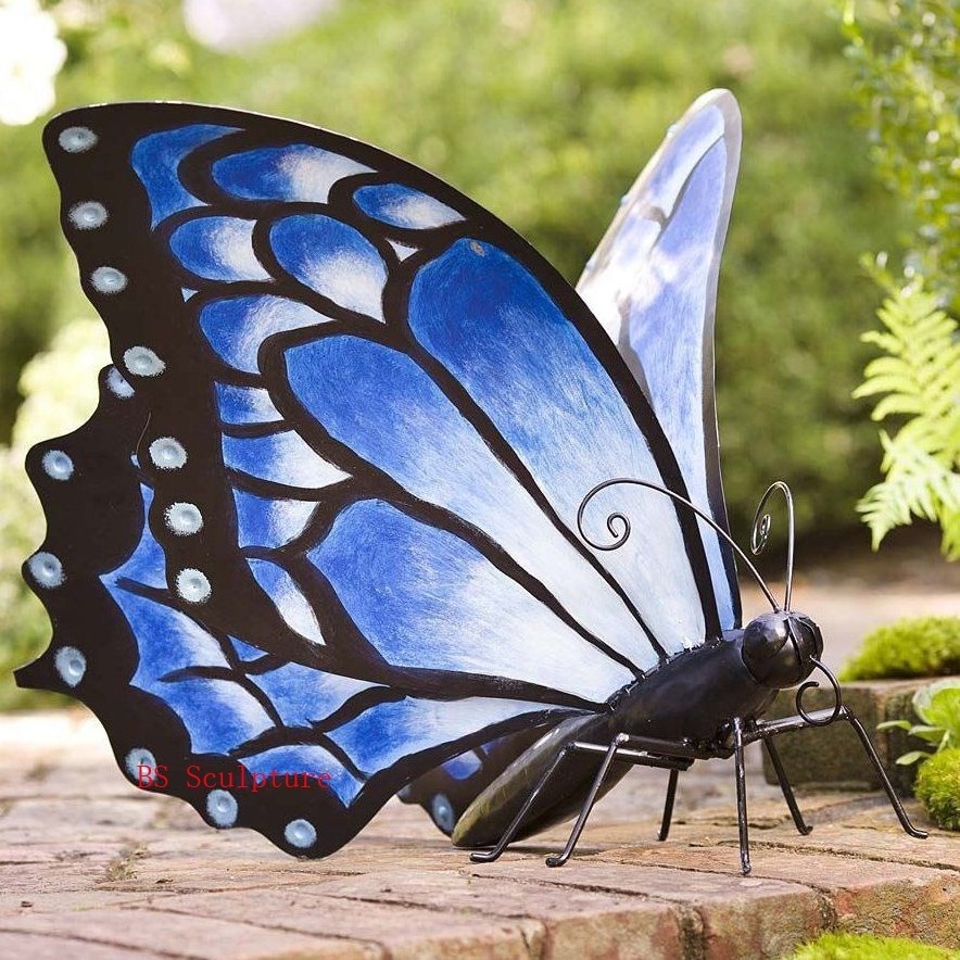 customized modern large fiberglass garden bench sculpture butterfly statue for sale