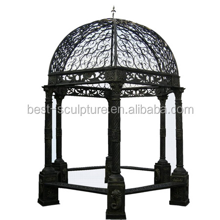 outdoor decorative round antique wrought iron garden gazebo for sale