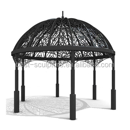 outdoor decorative round antique wrought iron garden gazebo for sale