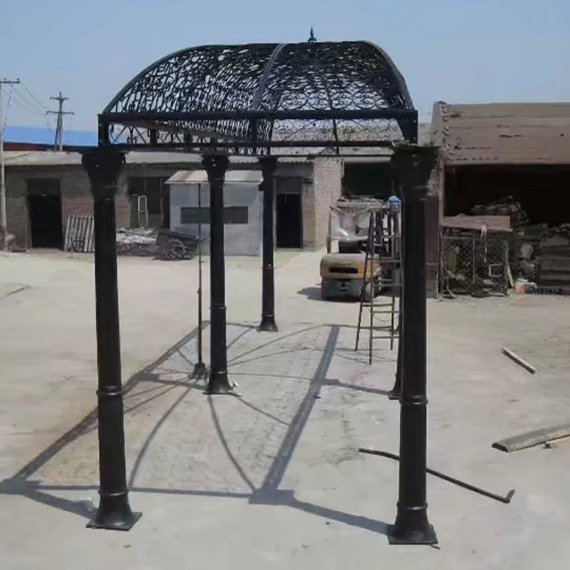 hot sale large rectangle wrought iron used gazebo for outdoor decoration