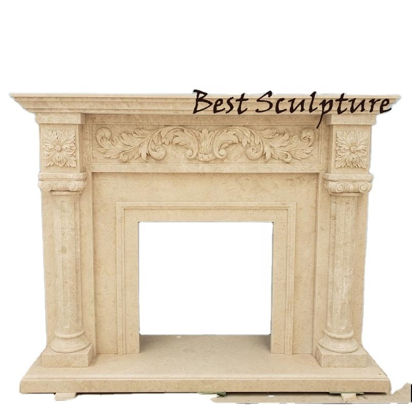 modern beige uk marble modern luxury  fireplace electrical surround for sale