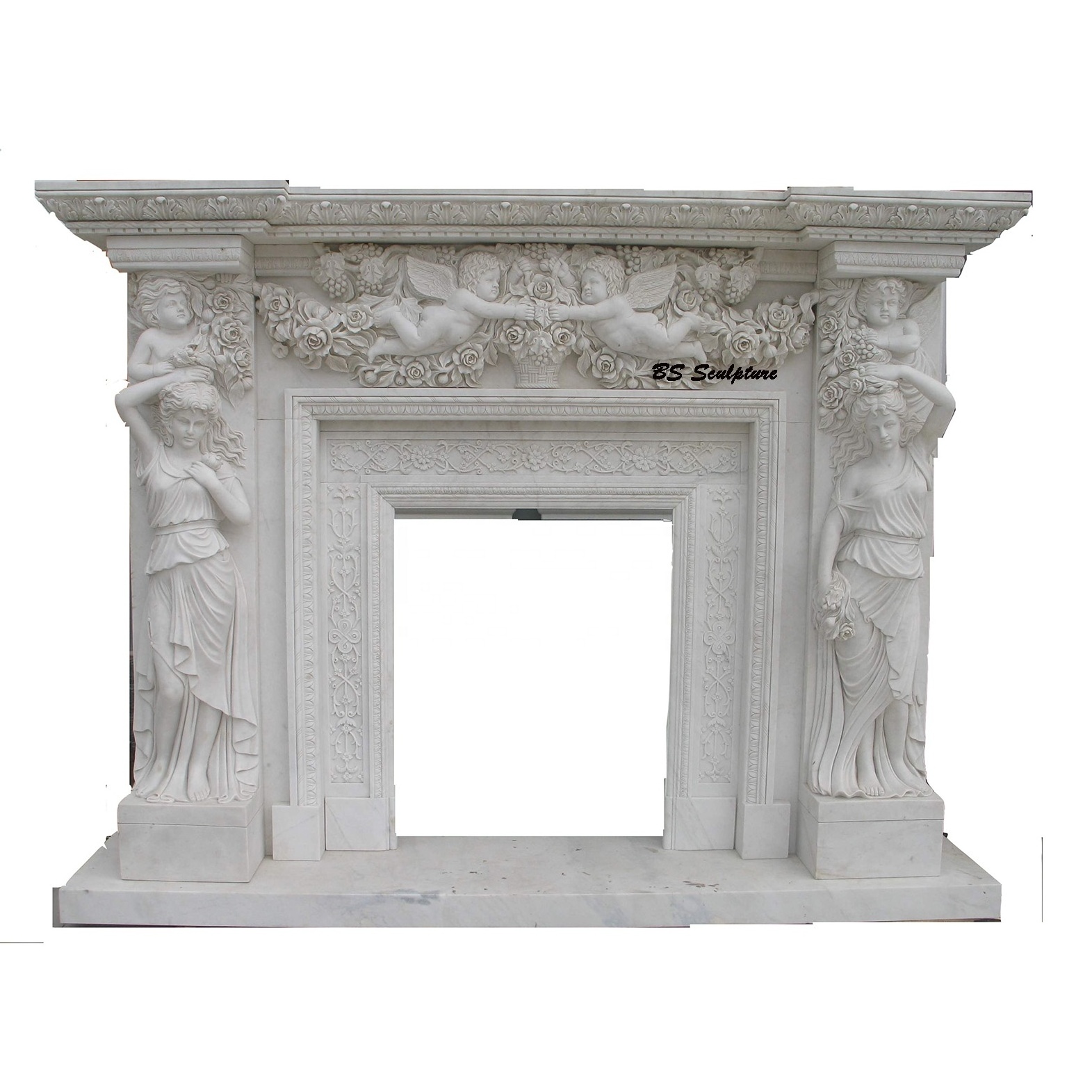 beautiful carved marble modern luxury fireplace mantle white stone roman pillar fireplace surround sculpture