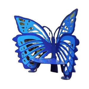 outdoor metal butterfly sculpture garden iron chair for sale