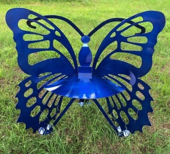 outdoor furniture metal butterfly garden iron bench sculpture for sale