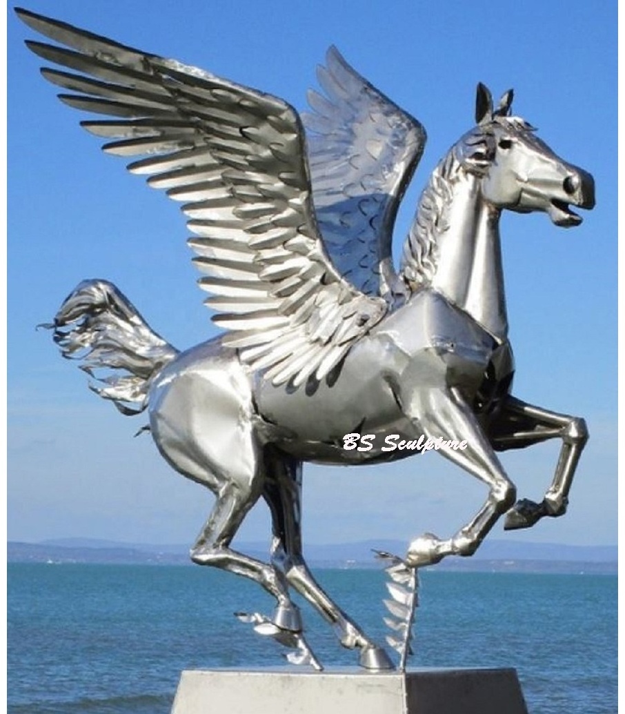 metal art Life size horse head stainless steel large animal statue sculpture