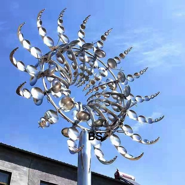 outdoor large abstract metal stainless steel wind spinner kinetic sculpture for sale