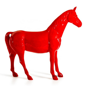 Affordable Large Animal Sculpture Life Size Fiberglass Horse Statue For Garden Park Decoration