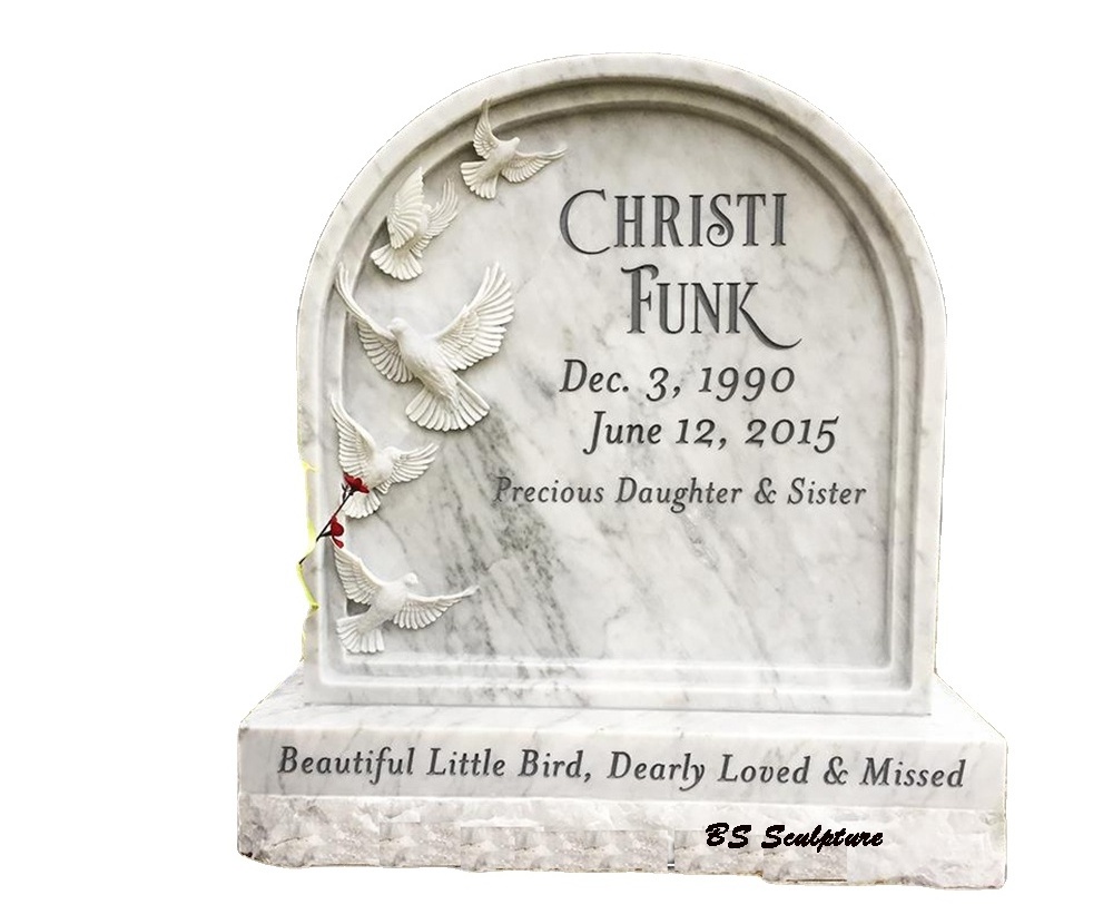 Hand Carved beautiful White Marble Grave headstone on Sale