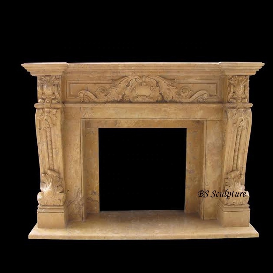 natural beige marble fireplace surround wood burning marble fireplace mantle electric