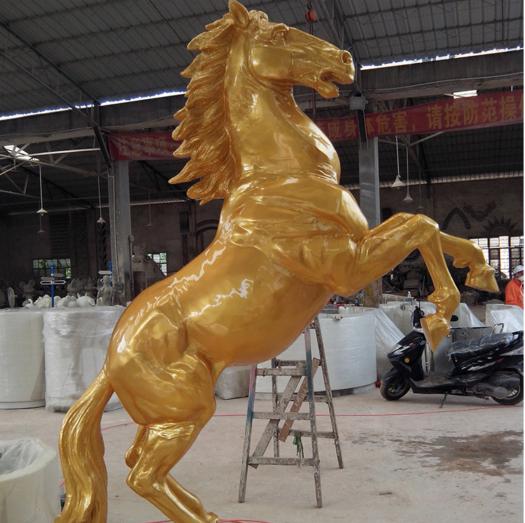 garden decor fiberglass life size resin jumping horse with wing statue sculpture