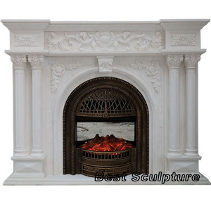 beautiful carved marble modern luxury fireplace mantle white stone roman pillar fireplace surround sculpture