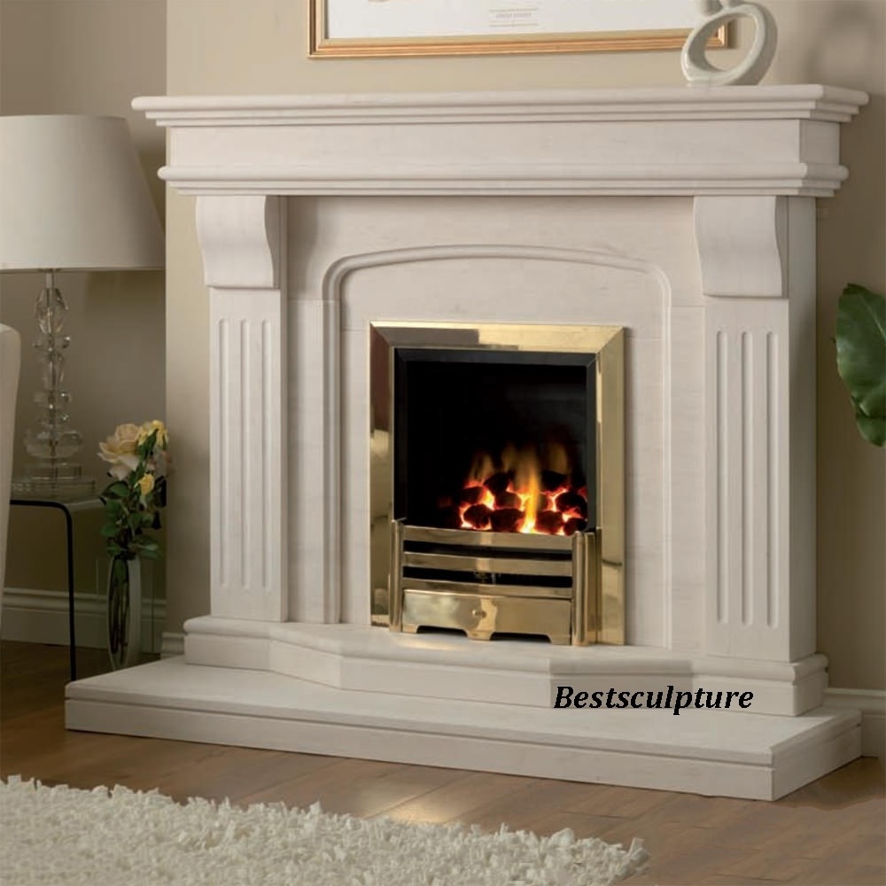 indoor white marble fireplace surround decorative fireplace modern limestone mantel shelf