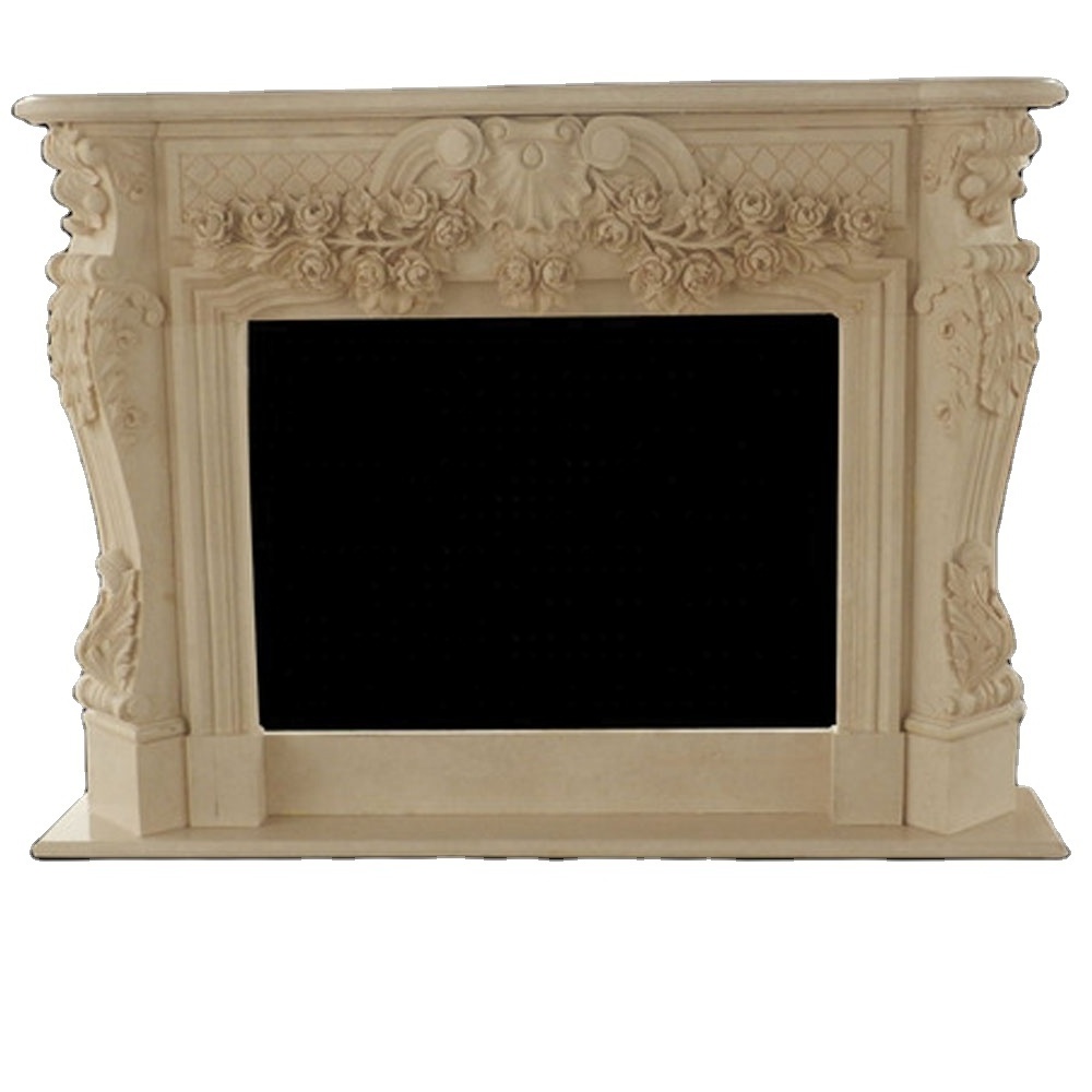 natural beige marble fireplace surround wood burning marble fireplace mantle electric