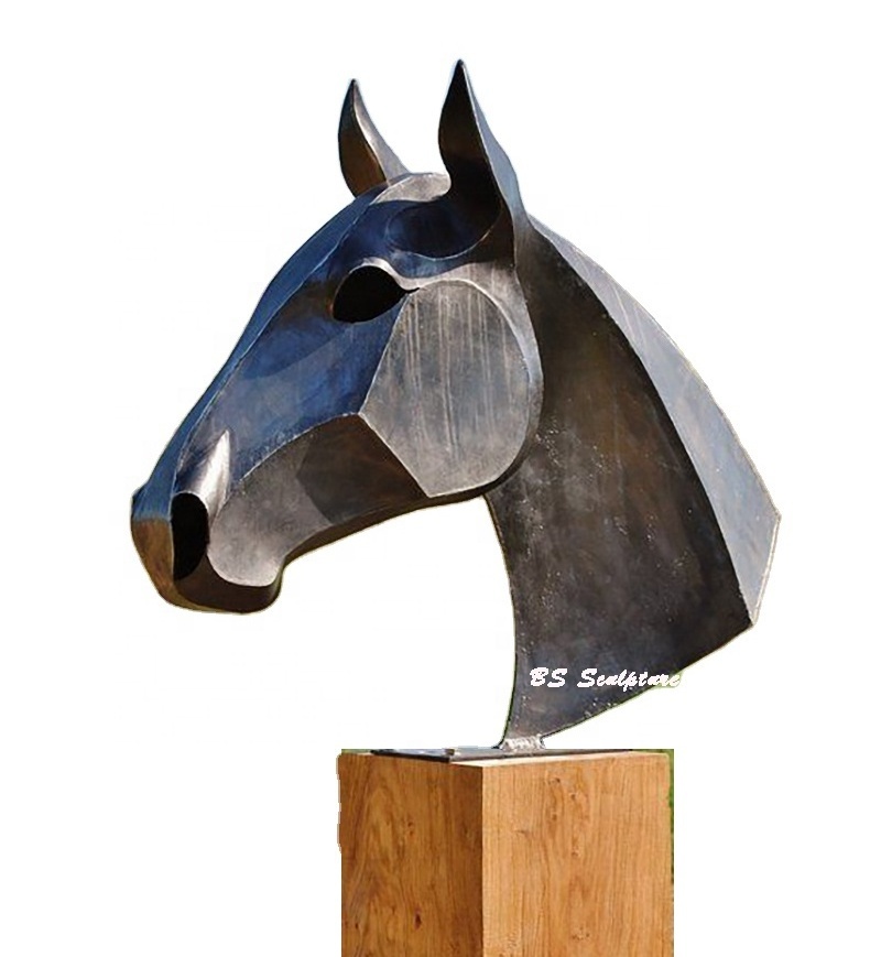 metal art Life size horse head stainless steel large animal statue sculpture