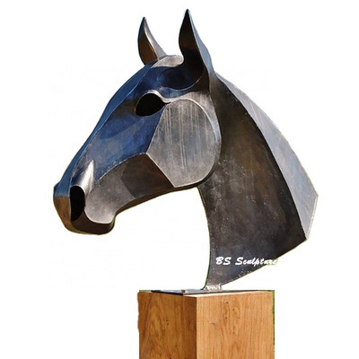 metal art Life size horse head stainless steel large animal statue sculpture