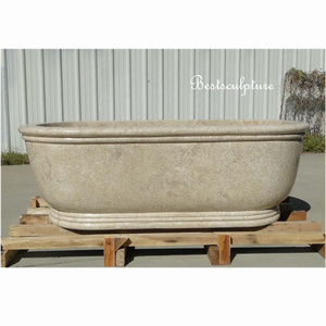 natural stone tub Egypt cream marble bathtub sculpture for sale