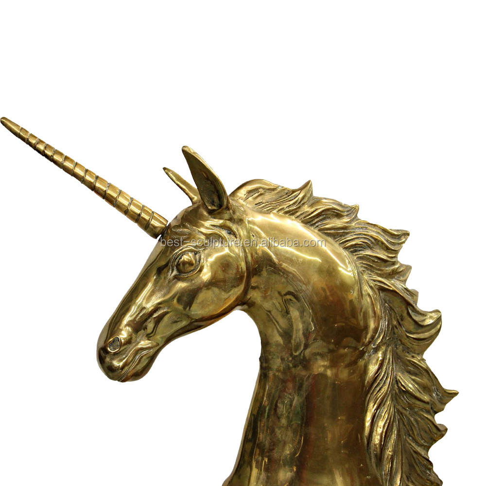 unicorn horse brass statue large metal garden sculpture for sale