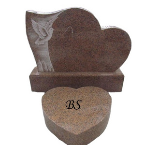 England Style Red Granite Headstone Monument Tombstone Sculpture