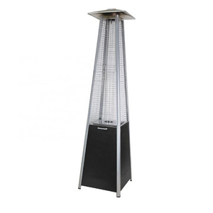 Glass Quartz Tube Pyramid Patio Gas Heater in powder coated steel