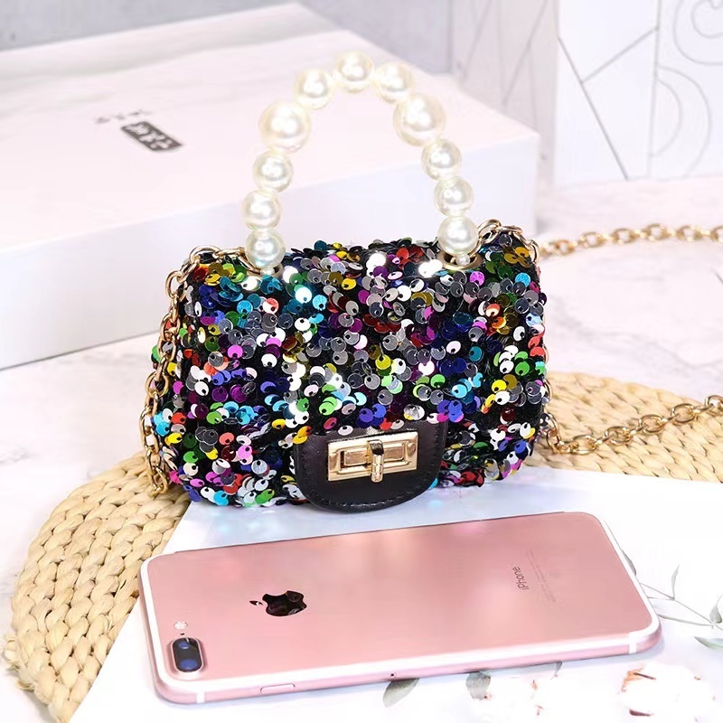 2022 kids purse girls' fashion starlight fragments  handbag with mini cute kids designer inspired bags and PU coin purse