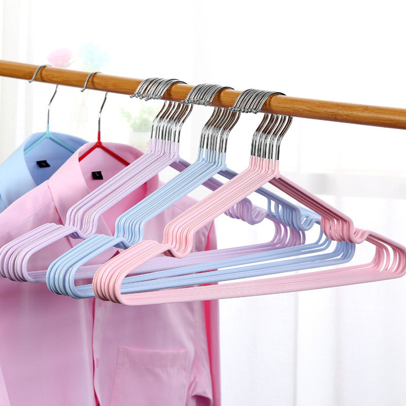 Adult Children Drying Clothes Household Traceless Hangers Manufacturers Wholesale Dip Plastic Anti-slip Metal Aluminum 10 PVC