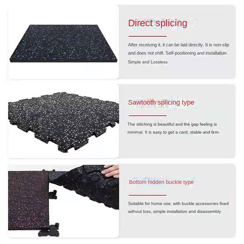 Gym rubber floor mat outdoor sports venue soundproof shock-absorbing floor outdoor fitness mat