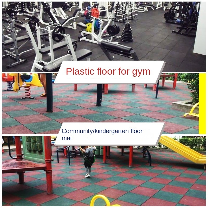 Gym rubber floor mat outdoor sports venue soundproof shock-absorbing floor outdoor fitness mat