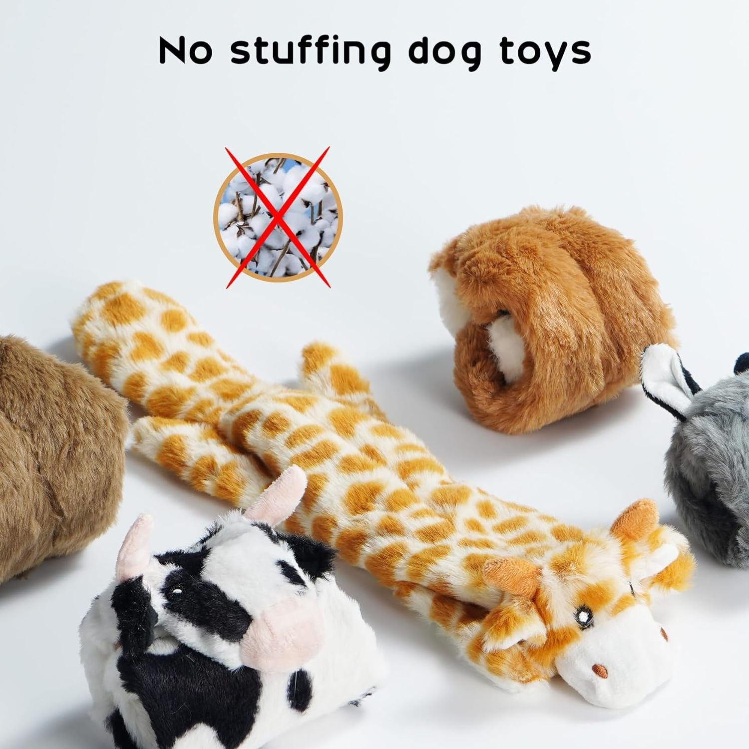 Crinkle Dog Squeaky Durable Plush Dog Toys Stuff-less Puppy Toys for Boredom and Stimulating