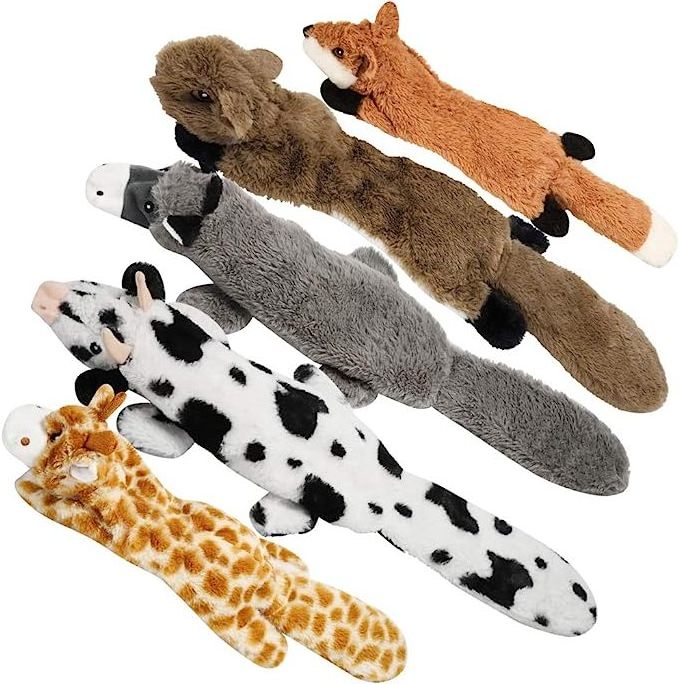 Crinkle Dog Squeaky Durable Plush Dog Toys Stuff-less Puppy Toys for Boredom and Stimulating