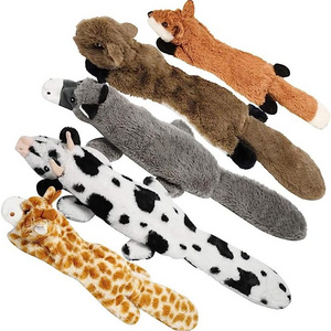 Crinkle Dog Squeaky Durable Plush Dog Toys Stuff-less Puppy Toys for Boredom and Stimulating