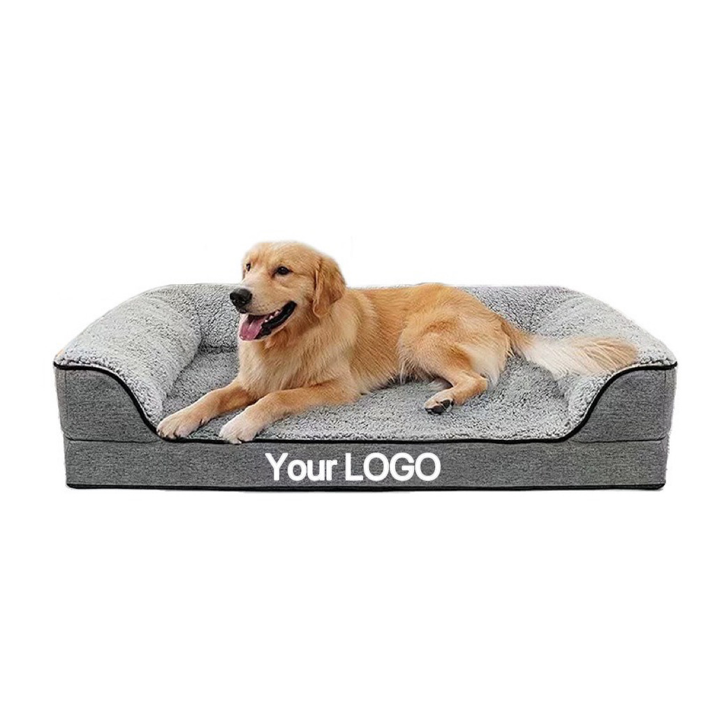 Orthopedic Dog Bed Bolster Couch for Large Dogs Removable Washable Cover Pet Bed Foam Nonskid Dog Mat