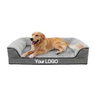 Orthopedic Dog Bed Bolster Couch for Large Dogs Removable Washable Cover Pet Bed Foam Nonskid Dog Mat