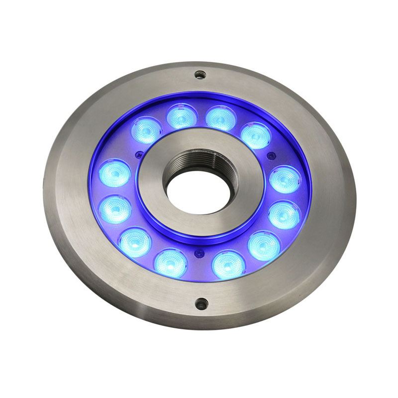 12w 24w 36w IP68 Underwater LED Fountain Light Center Hole pond pool square aquarium waterfall mall docks marine fountain lamp