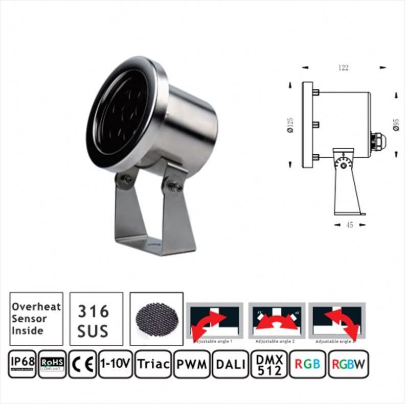 6W 9W 12W 15W 18W 24W 36W RGB LED lawn light pool light High power outdoor landscape garden spotlights