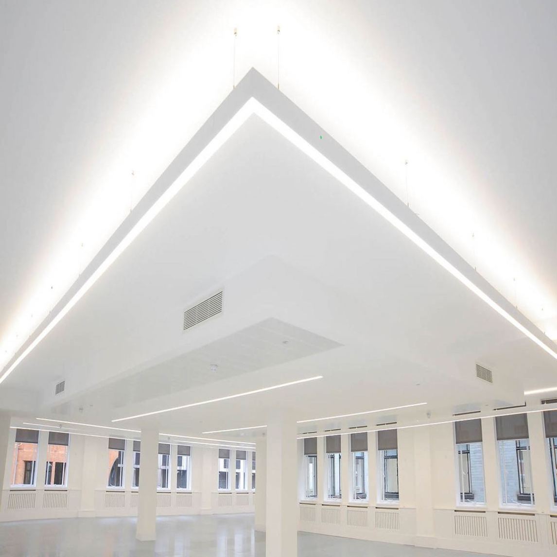 Outdoor IP65 Waterproof Triproof Dimmable Recessed Celling Ceiling Led Shop Linear Fixture Office Lighting Hanging Linear Light