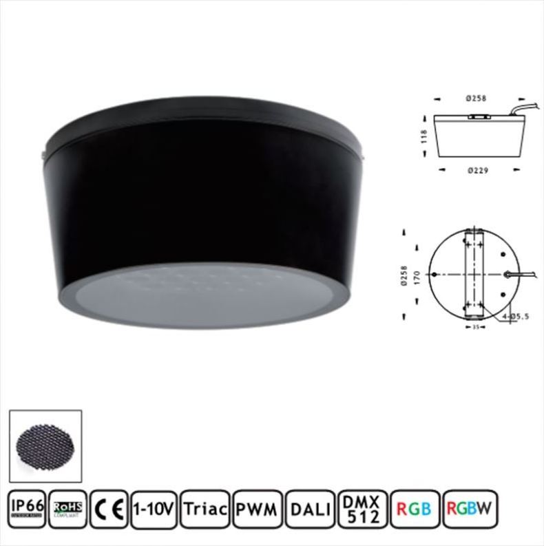 Wholesale Modern Aluminum Clear Seeded Glass Shade Black Brown Pendant Outdoor ceiling light for Garden with IP65 waterproof