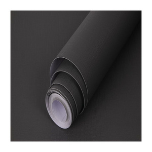 Self-adhesive colourful pvc  wallpaper home decoration plain wallpaper wall covering dark black color