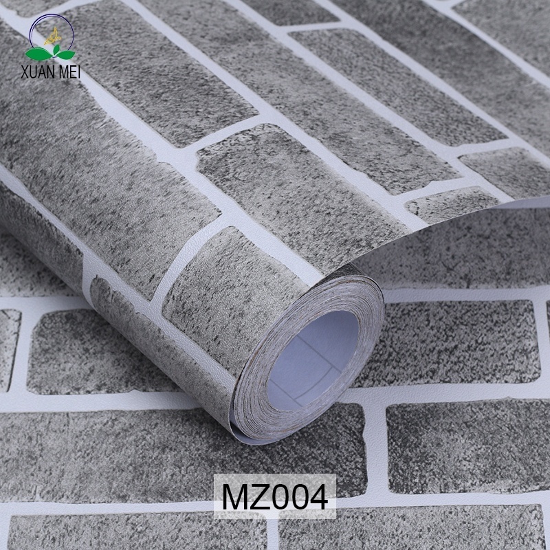 Factory supply cheap stone wall paper rolls 3d brick pvc self adhesive wallpaper