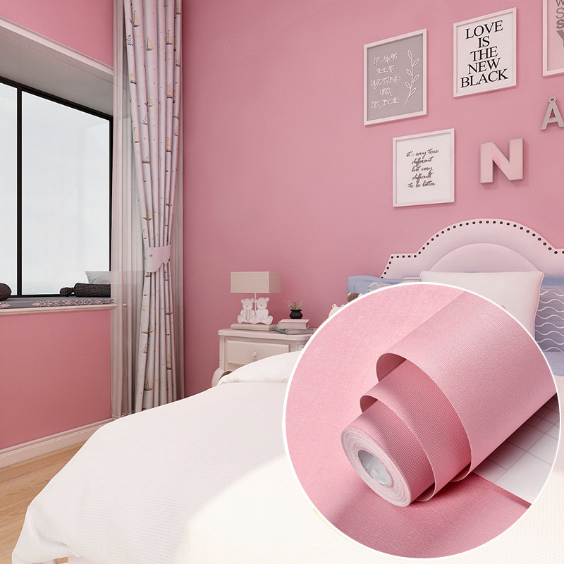 Pink wallpaper girl's room wall stickers paper  self-adhesive wallpaper home decor bedroom  wallpaper for children