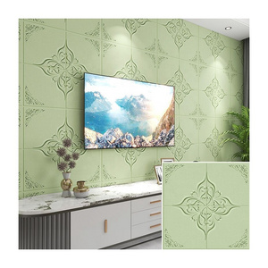 Waterproof 3d wall paper self adhesive home wallpaper 3d foam wall sticker  foam wall panels